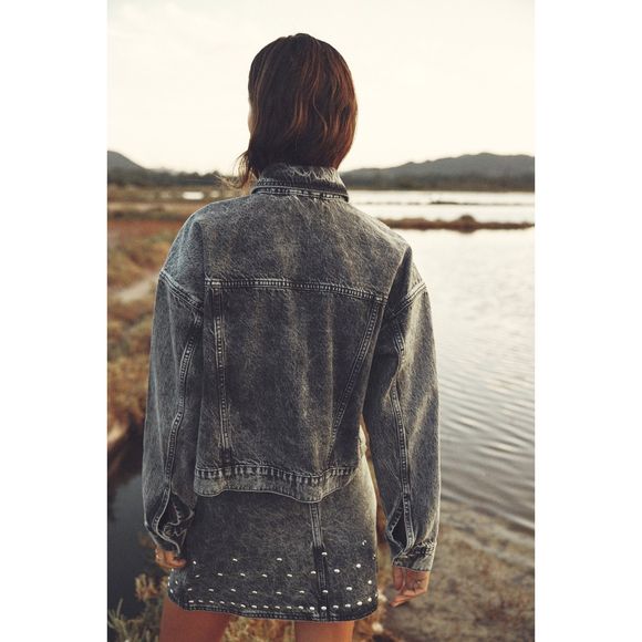 ZARA STUDDED Z1975 DENIM JACKET - Picture 2 of 9